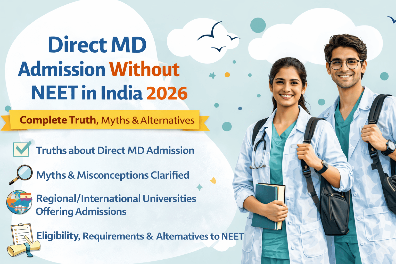 Direct MD Admission Without NEET in India 2026 – Complete Truth, Myths & Alternatives