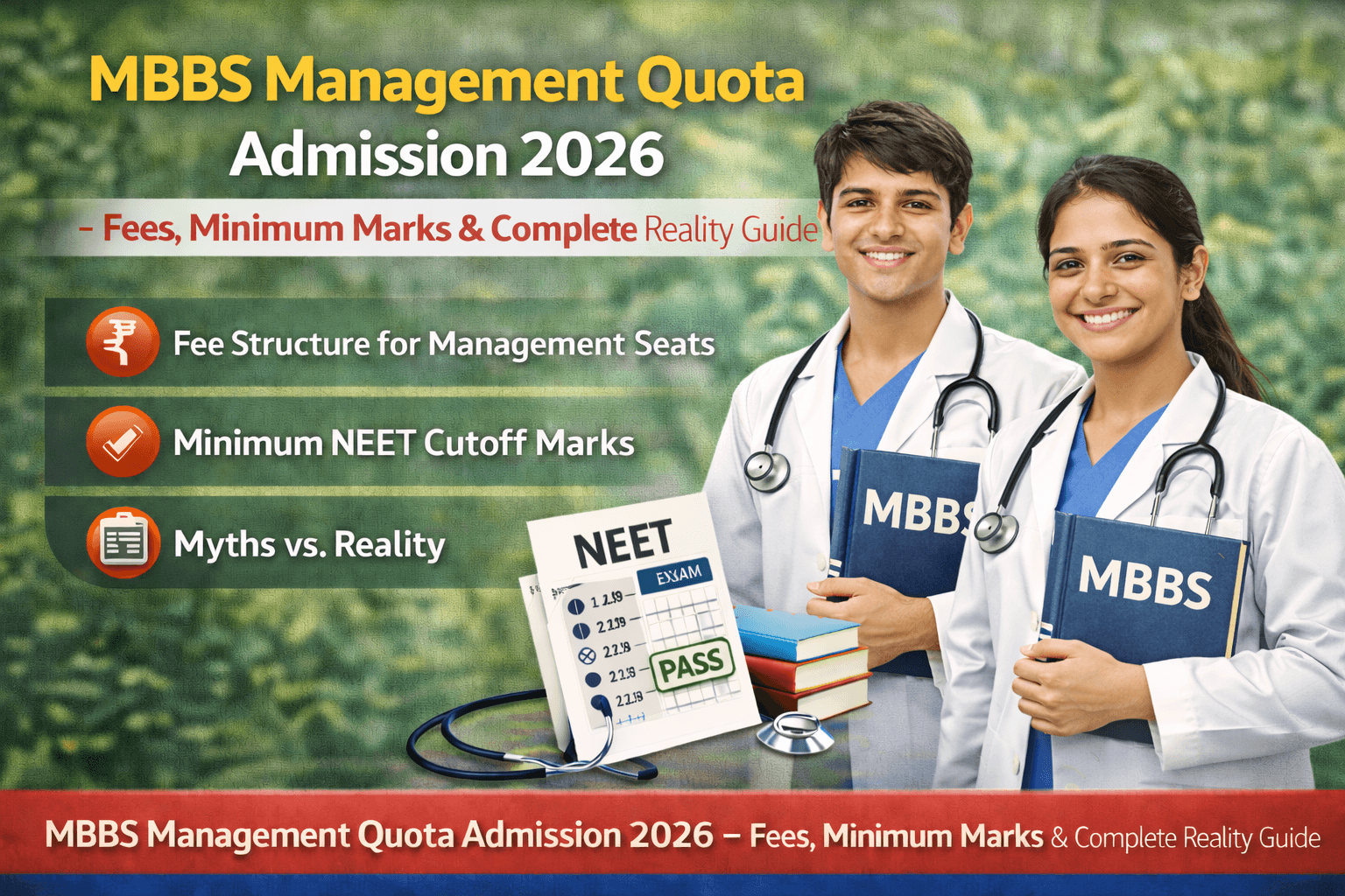 MBBS Management Quota Admission 2026 – Fees, Minimum Marks & Complete Reality Guide
